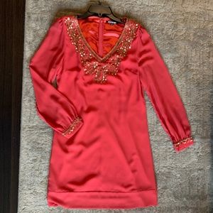 Gianni Bini Pink Dress with Gold Sequin Detail